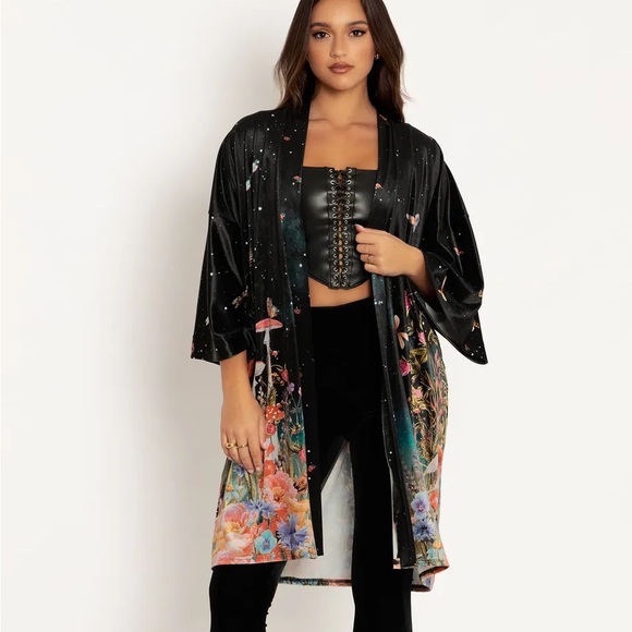 Blackmilk Fairytale Floral Velvet Robe - Picture 2 of 8